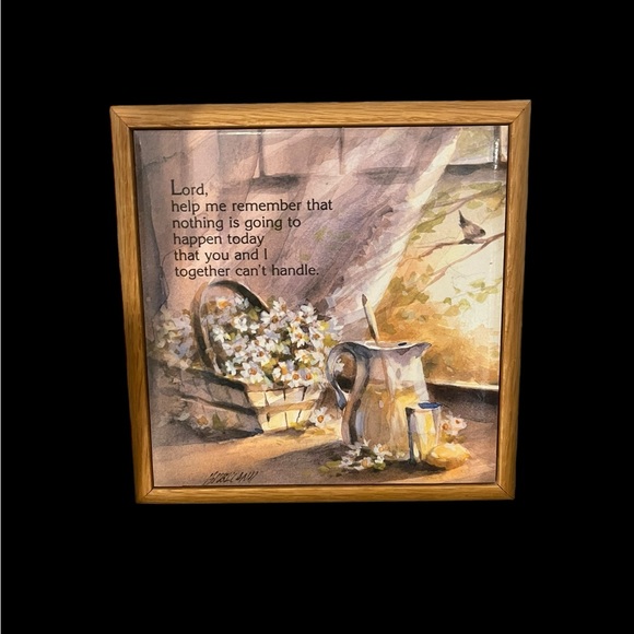 H&R Johnson Made in England Religious Spiritual Tile Trivet Framed Wall Decor - Picture 1 of 6